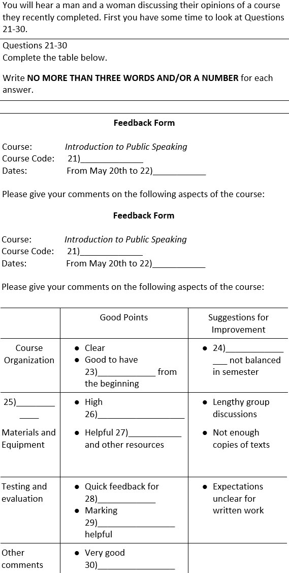 Table Completion Practice and Tips